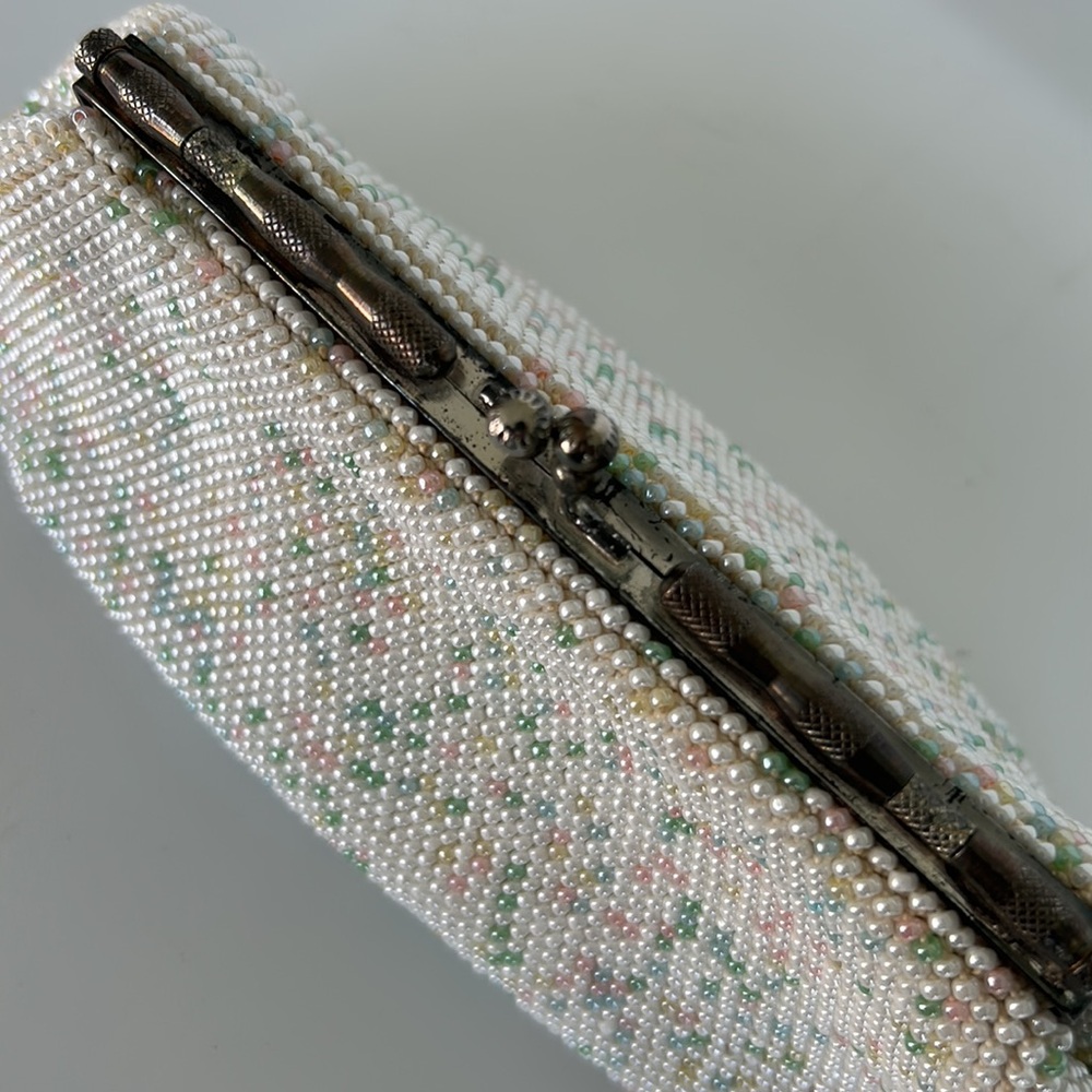 Vintage 1960s Candy Candy Button Beaded Clutch Evening Purse - Picture 8 of 12